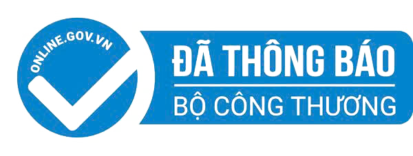 Logo with text 'Đã Thông Báo Bộ Công Thương' and a blue checkmark, featuring the website 'online.gov.vn'.